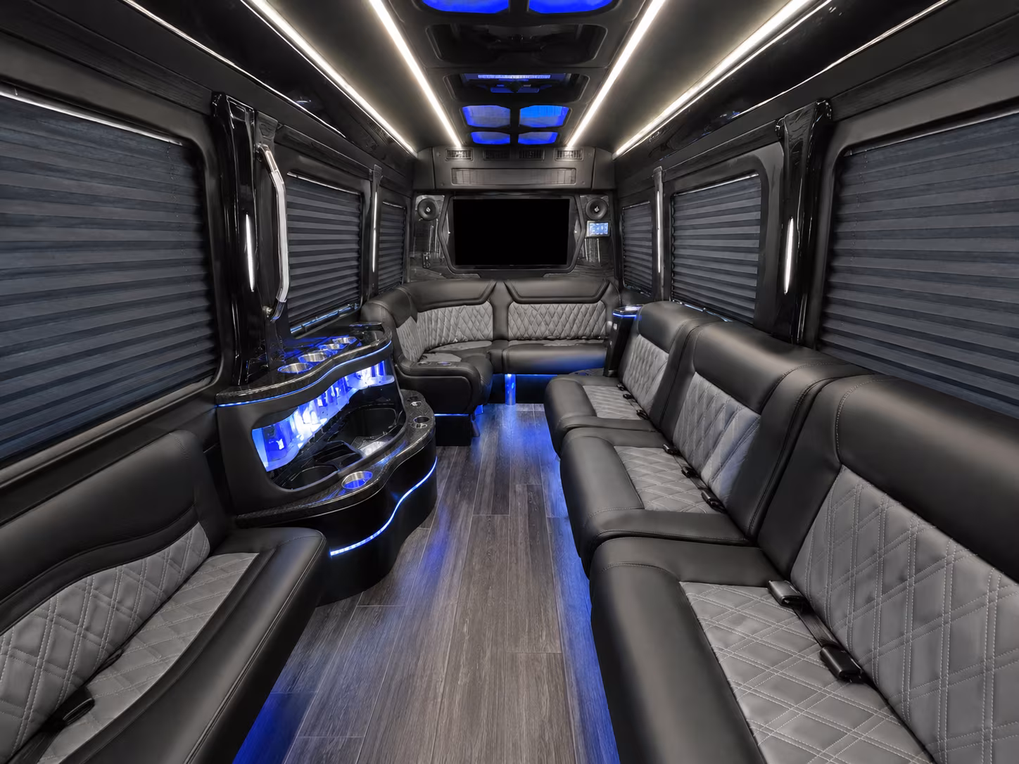 sunnyvale 28 passenger party bus inside
