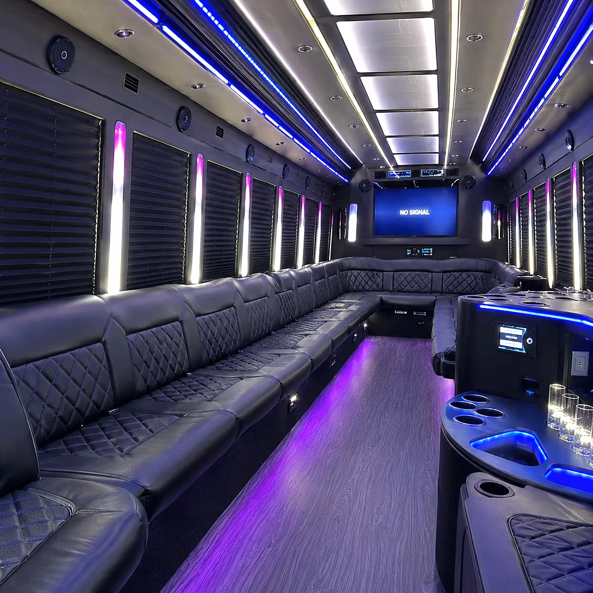 sunnyvale 30 passenger party bus inside