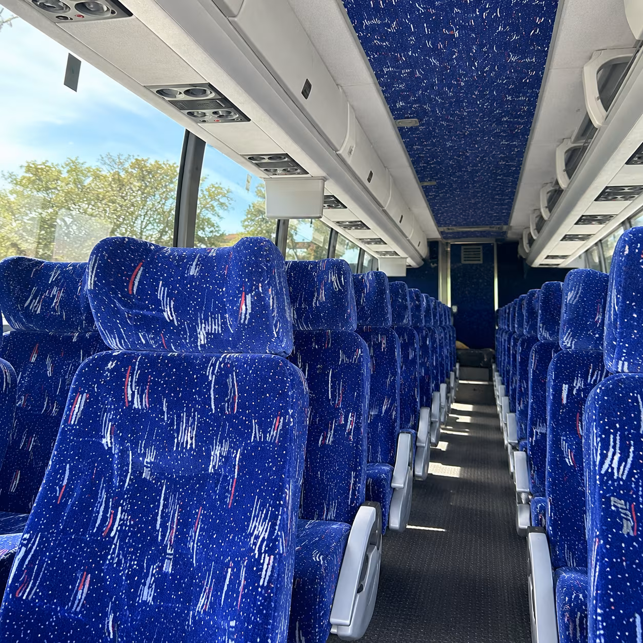 sunnyvale 56 passenger charter bus inside